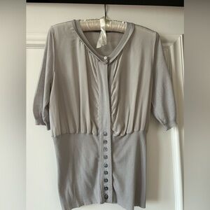 SportMax silk and fabric combination blouse